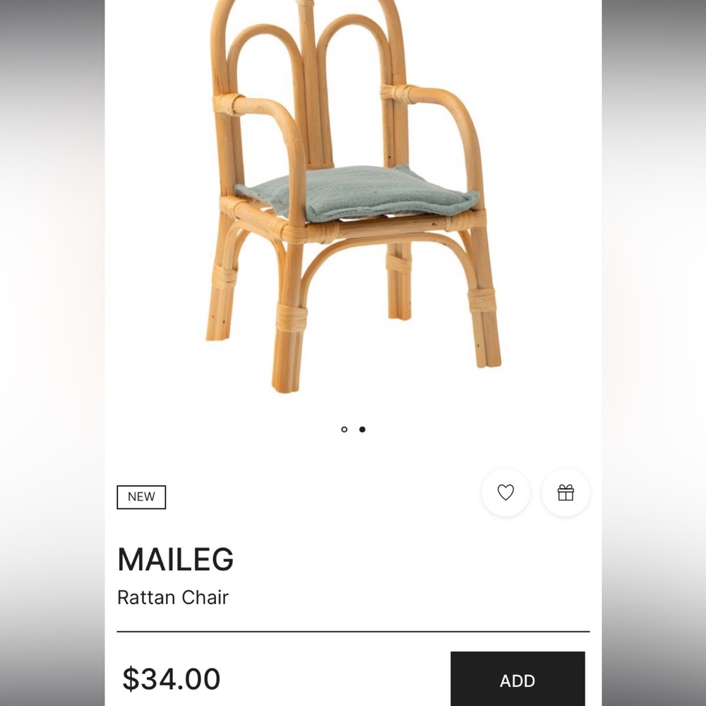 Maileg Medium Rattan chair
